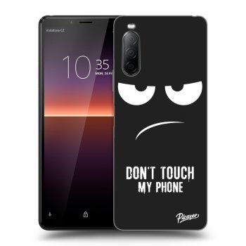 Picasee silikonski črni ovitek za Sony Xperia 10 II - Don't Touch My Phone