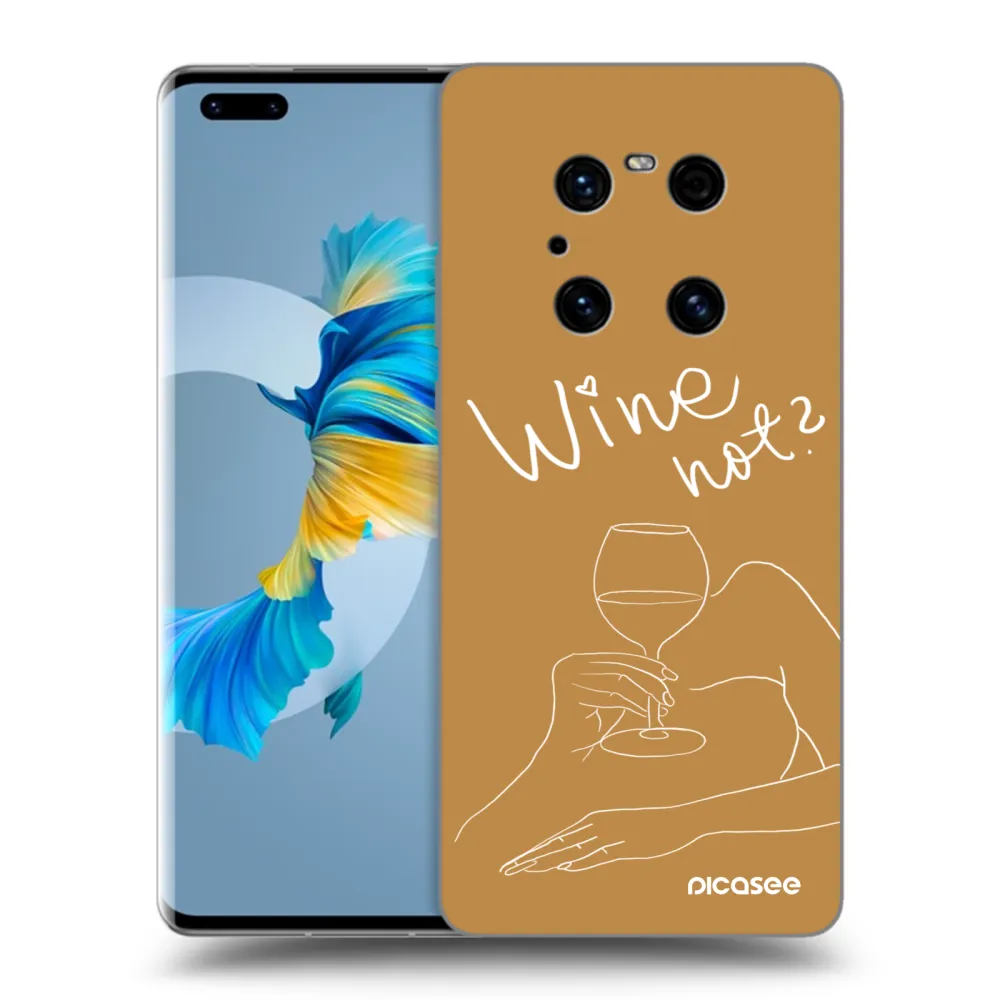 Picasee silikonski črni ovitek za Huawei Mate 40 Pro - Wine not