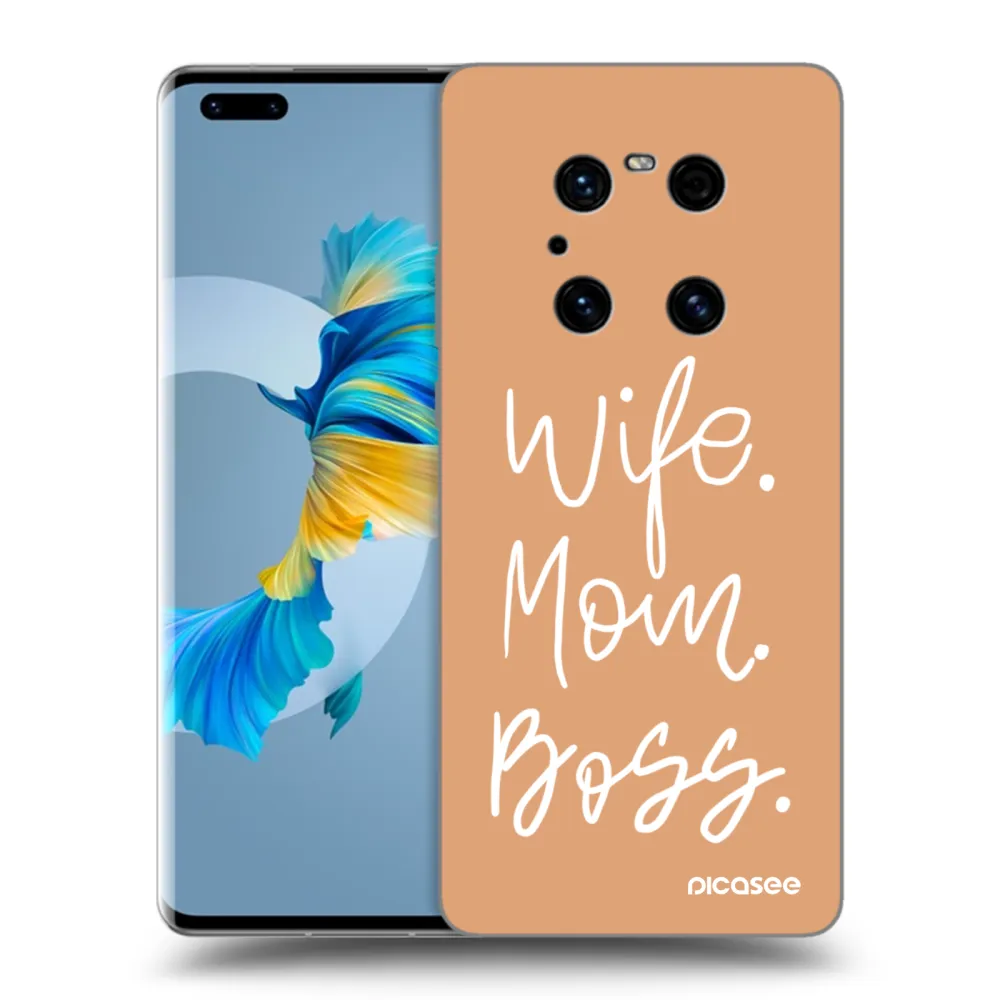 Picasee silikonski črni ovitek za Huawei Mate 40 Pro - Boss Mama