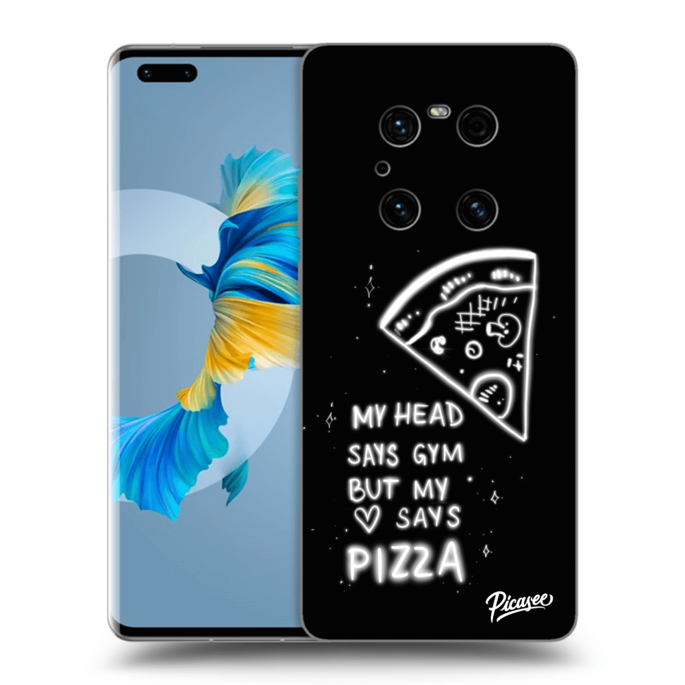 Picasee silikonski črni ovitek za Huawei Mate 40 Pro - Pizza