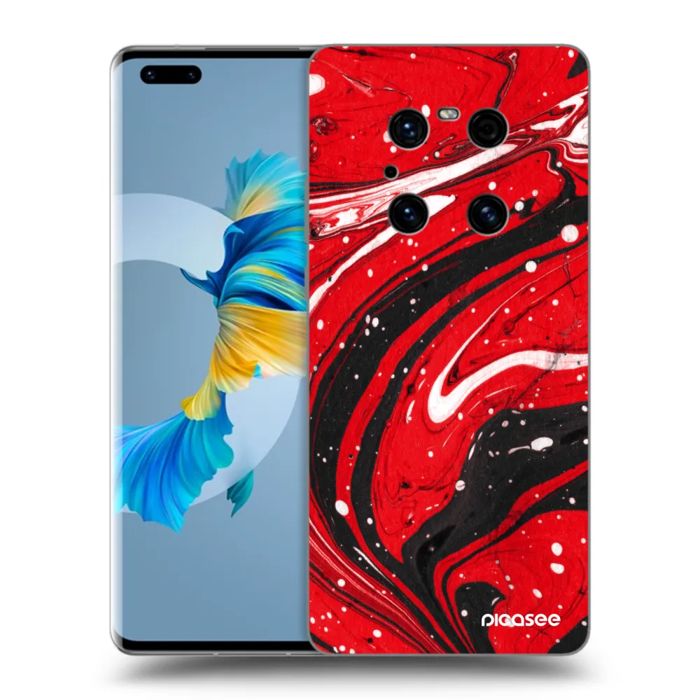 Picasee silikonski črni ovitek za Huawei Mate 40 Pro - Red black