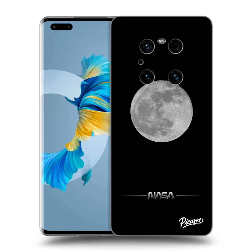 Picasee silikonski črni ovitek za Huawei Mate 40 Pro - Moon Minimal