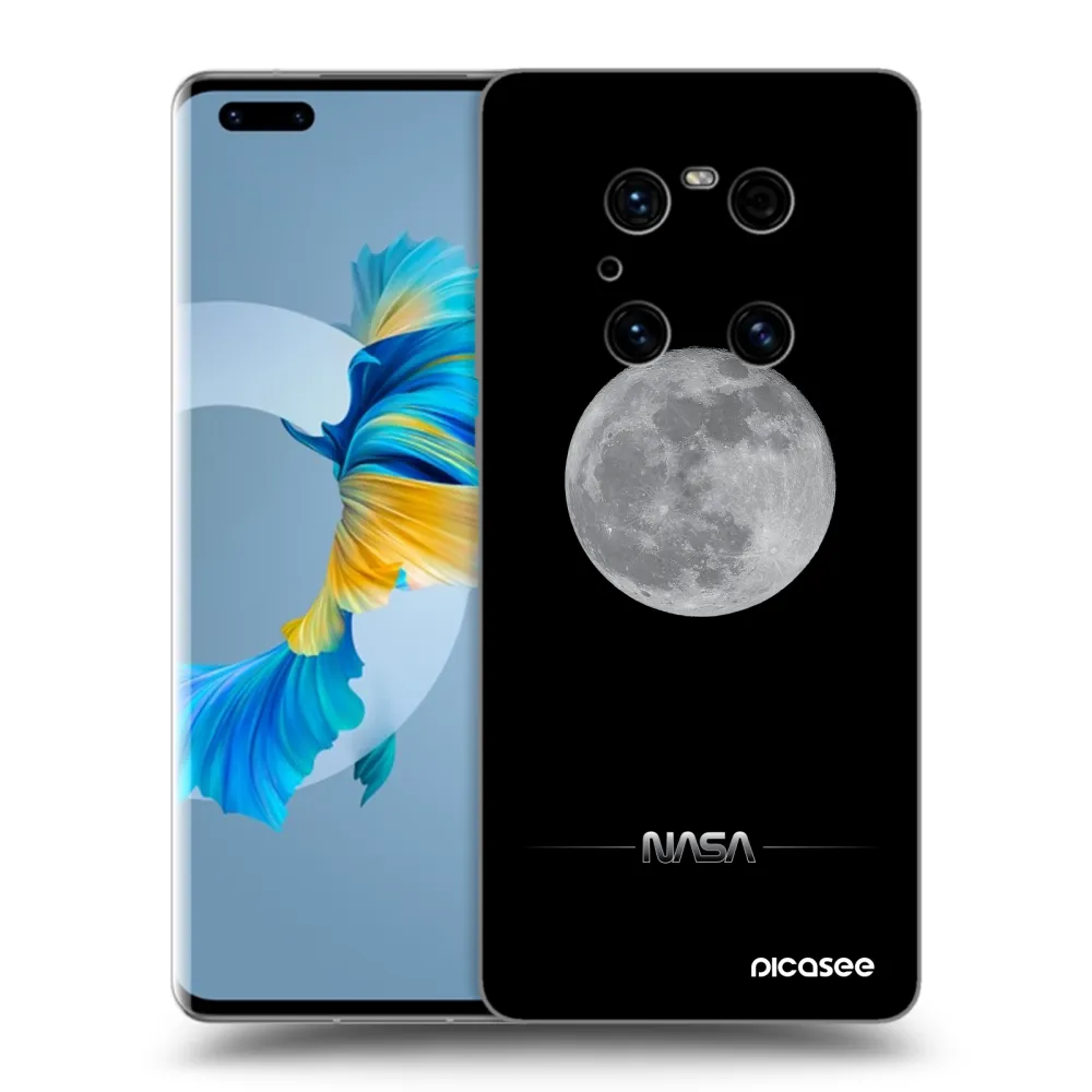 Picasee silikonski črni ovitek za Huawei Mate 40 Pro - Moon Minimal