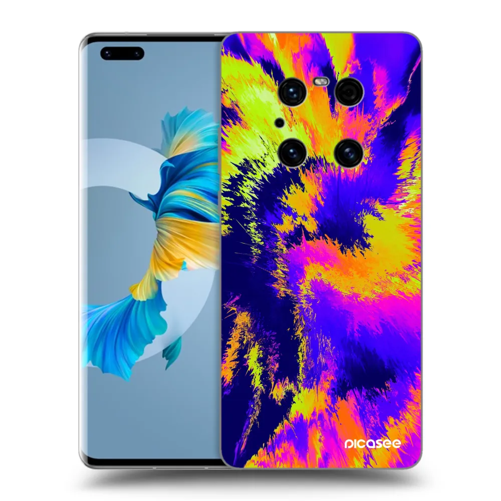 Picasee silikonski črni ovitek za Huawei Mate 40 Pro - Burn