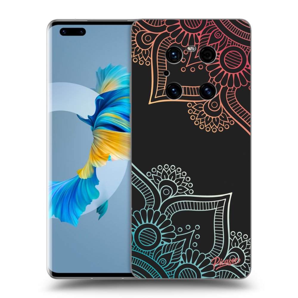 Picasee silikonski črni ovitek za Huawei Mate 40 Pro - Flowers pattern