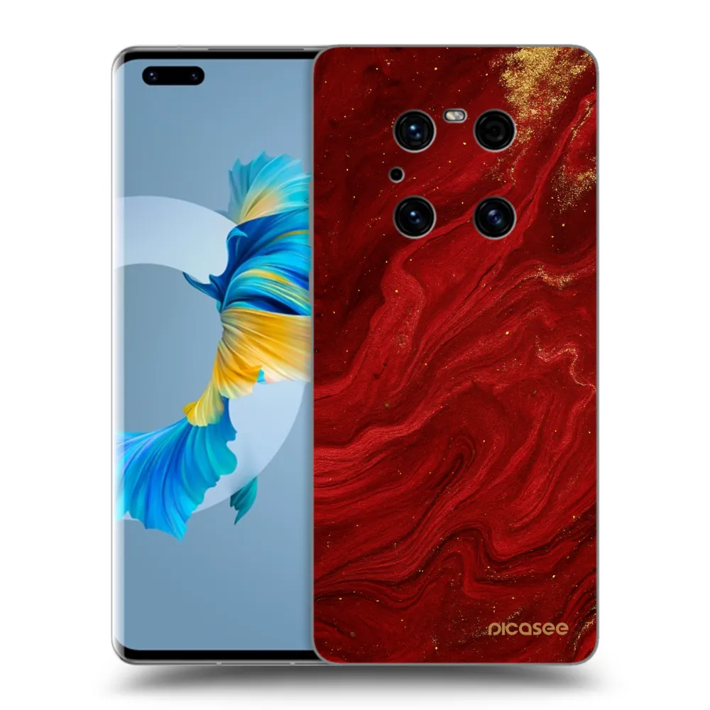 Picasee silikonski črni ovitek za Huawei Mate 40 Pro - Red