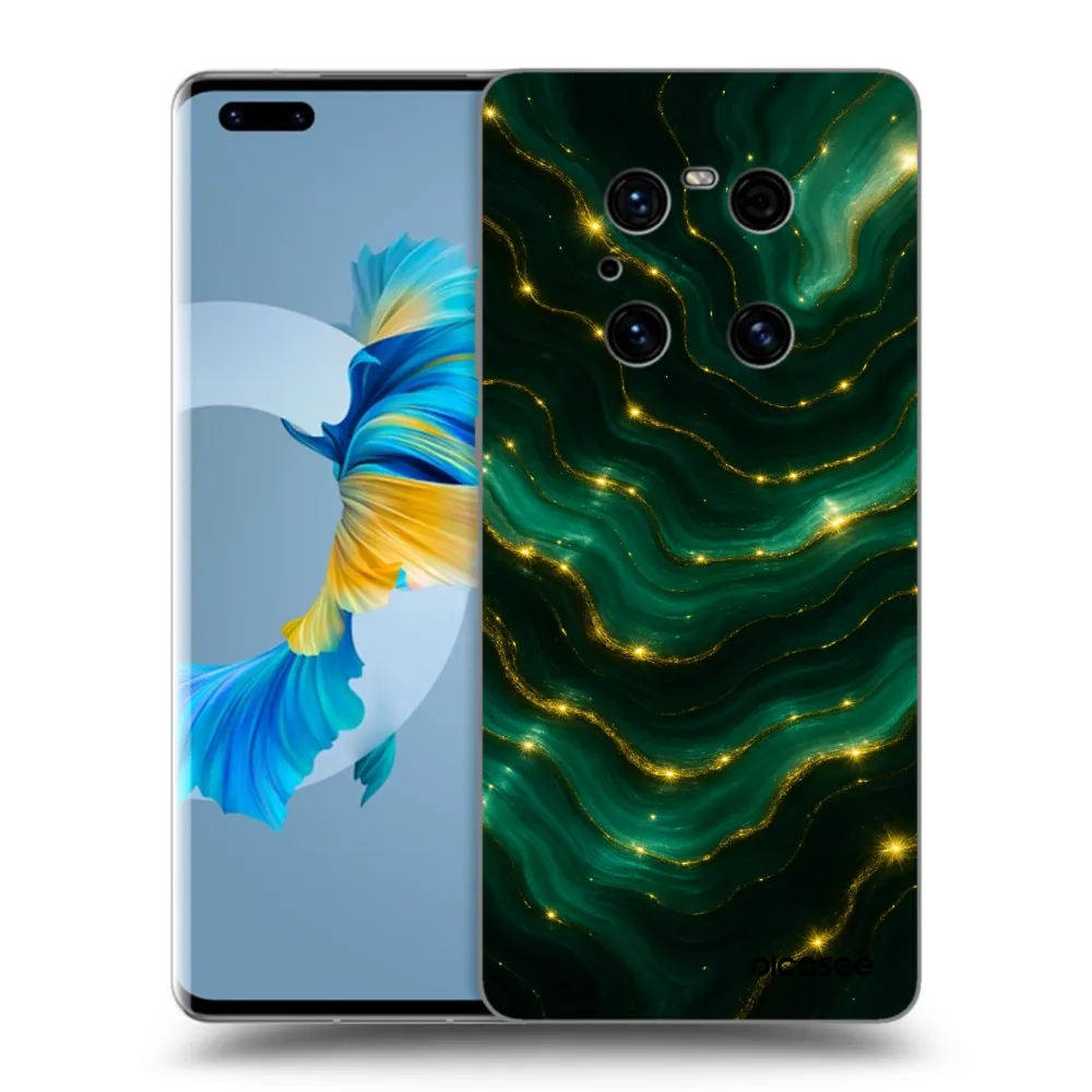 Picasee silikonski črni ovitek za Huawei Mate 40 Pro - Emerald