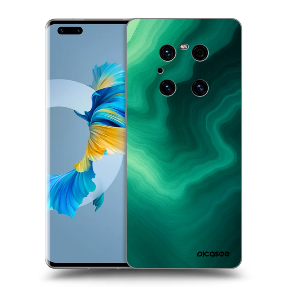 Picasee silikonski črni ovitek za Huawei Mate 40 Pro - Malachite