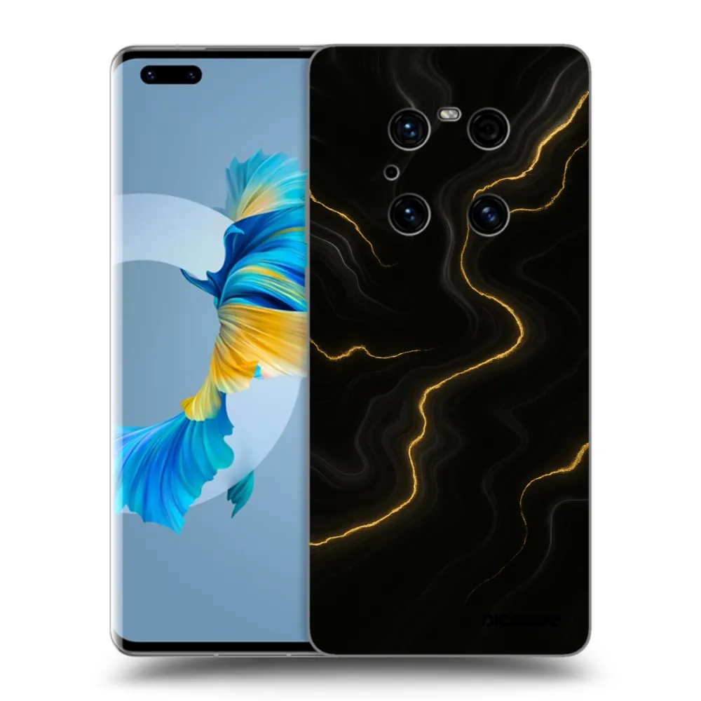 Picasee silikonski črni ovitek za Huawei Mate 40 Pro - Thunder