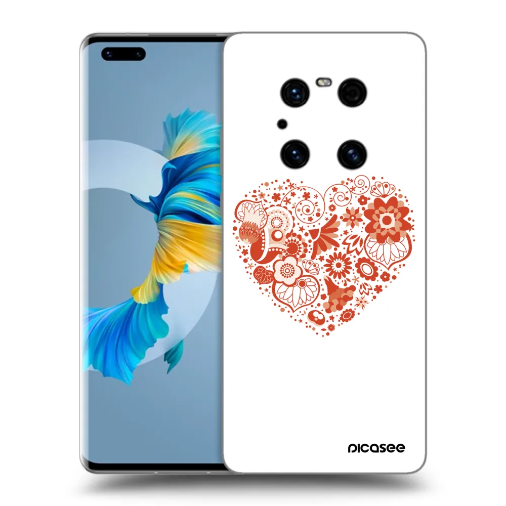 Picasee silikonski črni ovitek za Huawei Mate 40 Pro - Big heart