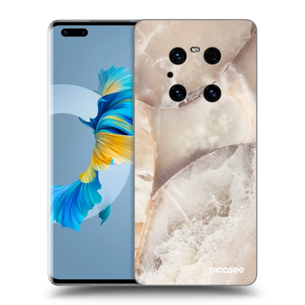 Picasee silikonski črni ovitek za Huawei Mate 40 Pro - Cream marble