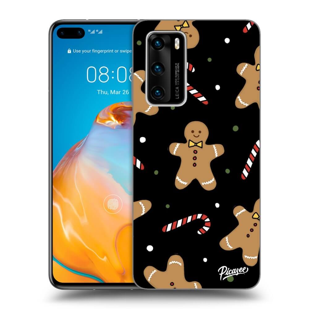 Picasee silikonski črni ovitek za Huawei P40 - Gingerbread