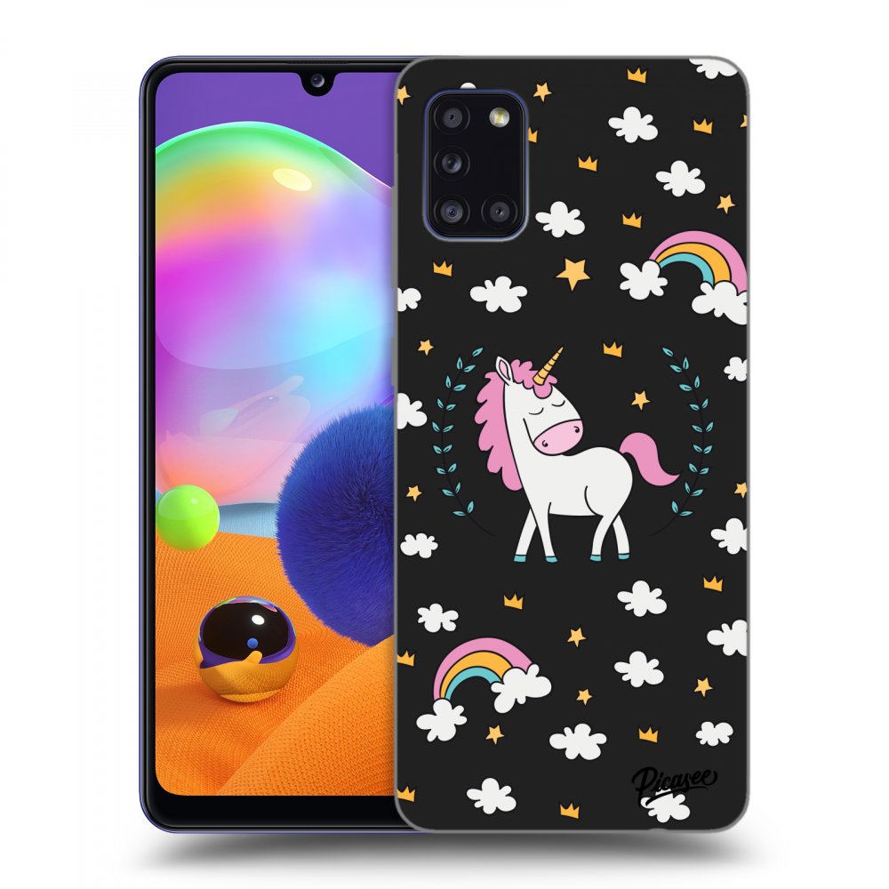 Picasee silikonski črni ovitek za Samsung Galaxy A31 A315F - Unicorn star heaven