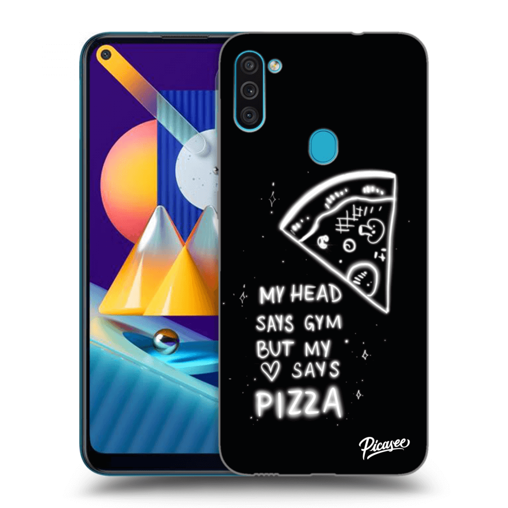 Picasee silikonski prozorni ovitek za Samsung Galaxy M11 - Pizza