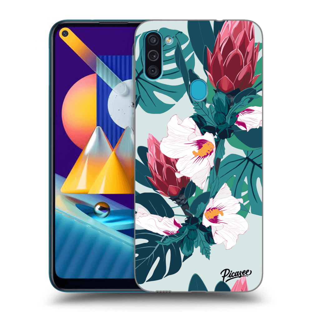 Picasee silikonski prozorni ovitek za Samsung Galaxy M11 - Rhododendron
