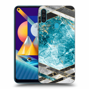 Ovitek za Samsung Galaxy M11 - Blue geometry