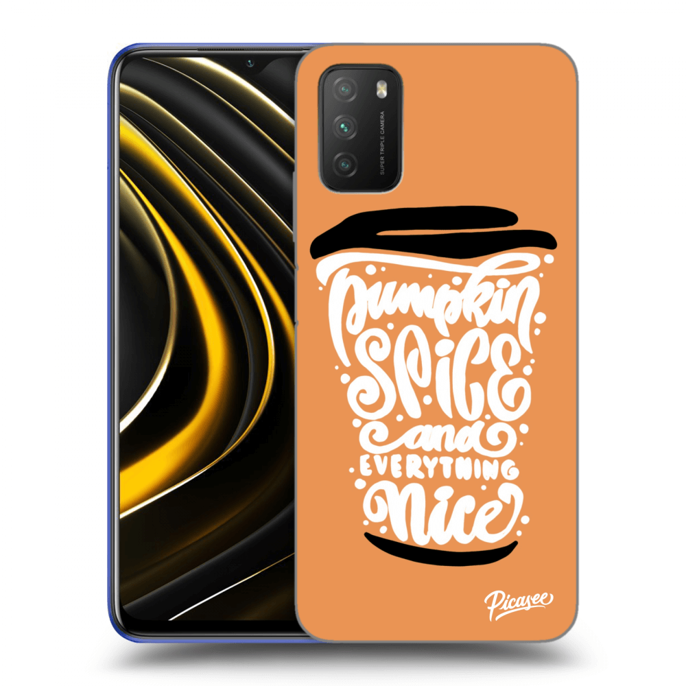 Picasee silikonski črni ovitek za Xiaomi Poco M3 - Pumpkin coffee