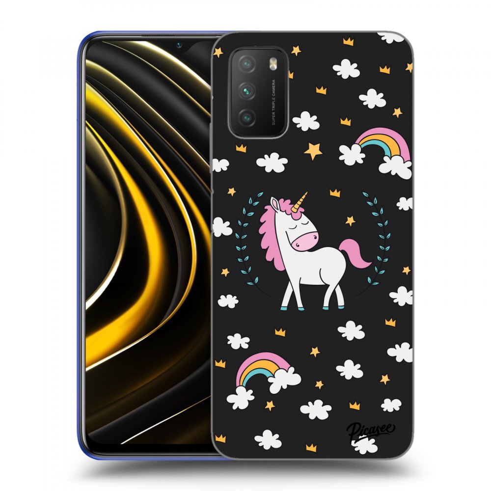 Picasee silikonski črni ovitek za Xiaomi Poco M3 - Unicorn star heaven