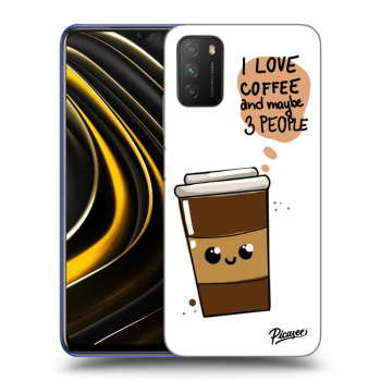 Picasee silikonski črni ovitek za Xiaomi Poco M3 - Cute coffee