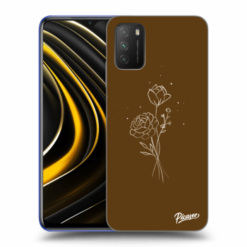 Ovitek za Xiaomi Poco M3 - Brown flowers