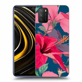 Picasee silikonski črni ovitek za Xiaomi Poco M3 - Hibiscus