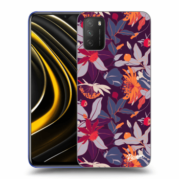 Picasee silikonski črni ovitek za Xiaomi Poco M3 - Purple Leaf