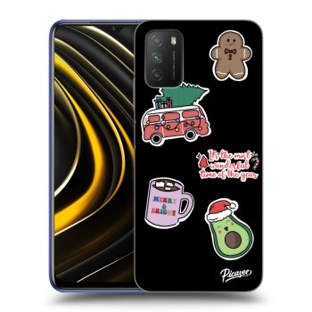 Picasee silikonski črni ovitek za Xiaomi Poco M3 - Christmas Stickers