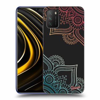 Picasee silikonski črni ovitek za Xiaomi Poco M3 - Flowers pattern