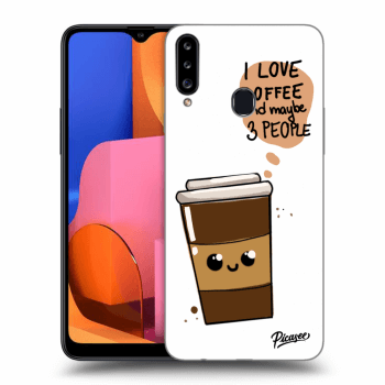 Picasee silikonski prozorni ovitek za Samsung Galaxy A20s - Cute coffee