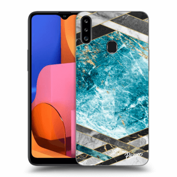 Ovitek za Samsung Galaxy A20s - Blue geometry