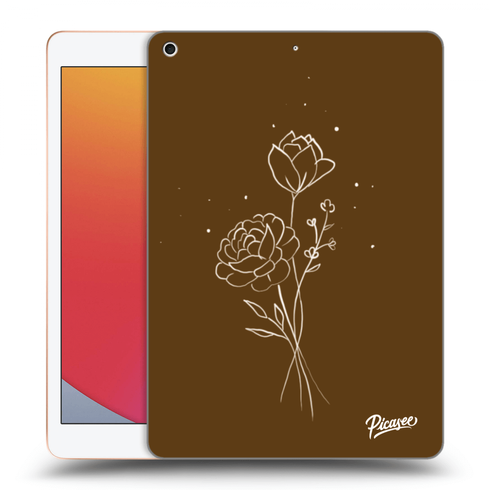 Picasee silikonski črni ovitek za Apple iPad 10.2" 2020 (8. gen) - Brown flowers