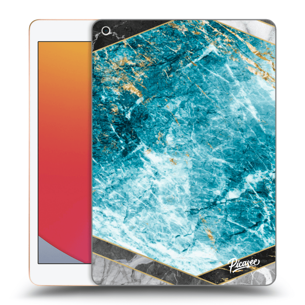 Picasee silikonski prozorni ovitek za Apple iPad 10.2" 2020 (8. gen) - Blue geometry