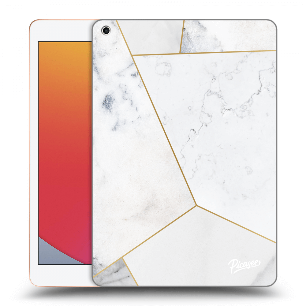 Picasee silikonski prozorni ovitek za Apple iPad 10.2" 2020 (8. gen) - White tile