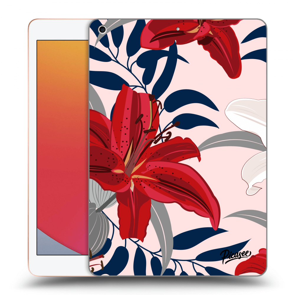 Picasee silikonski prozorni ovitek za Apple iPad 10.2" 2020 (8. gen) - Red Lily