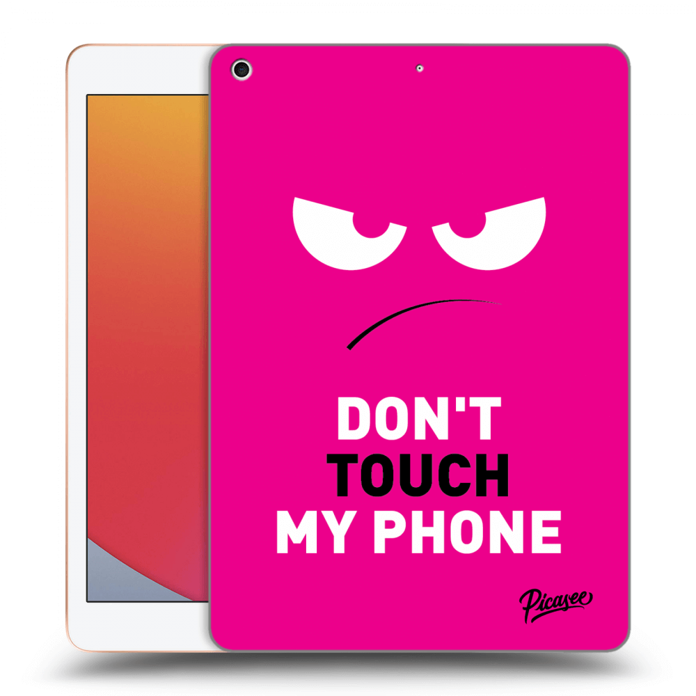 Picasee silikonski črni ovitek za Apple iPad 10.2" 2020 (8. gen) - Angry Eyes - Pink