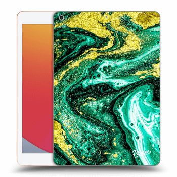 Picasee silikonski prozorni ovitek za Apple iPad 10.2" 2020 (8. gen) - Green Gold