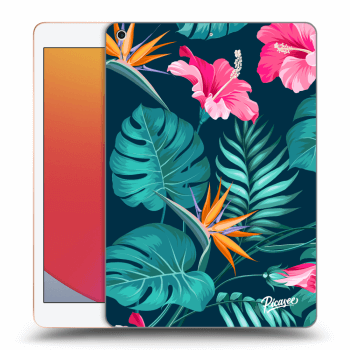 Picasee silikonski prozorni ovitek za Apple iPad 10.2" 2020 (8. gen) - Pink Monstera