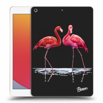 Picasee silikonski črni ovitek za Apple iPad 10.2" 2020 (8. gen) - Flamingos couple