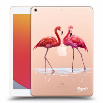 Picasee silikonski prozorni ovitek za Apple iPad 10.2" 2020 (8. gen) - Flamingos couple