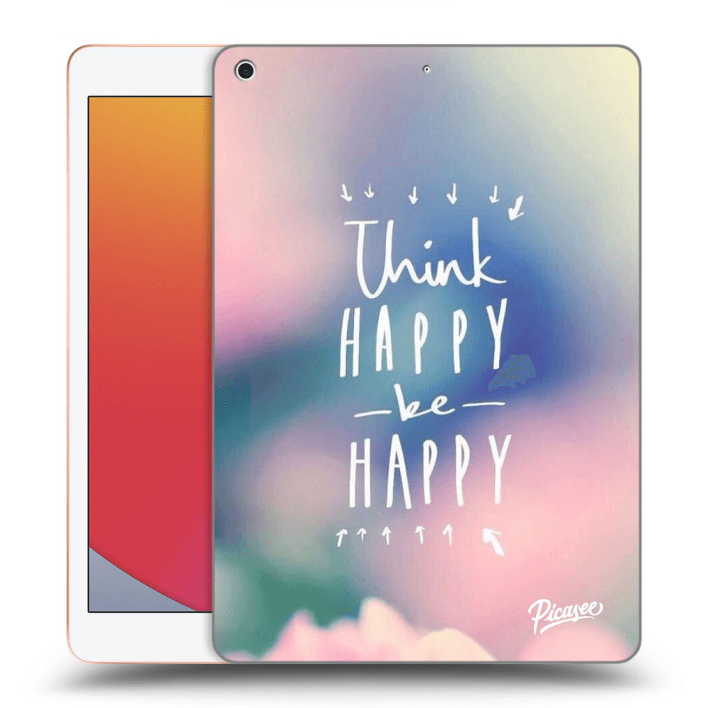 Picasee silikonski prozorni ovitek za Apple iPad 10.2" 2020 (8. gen) - Think happy be happy