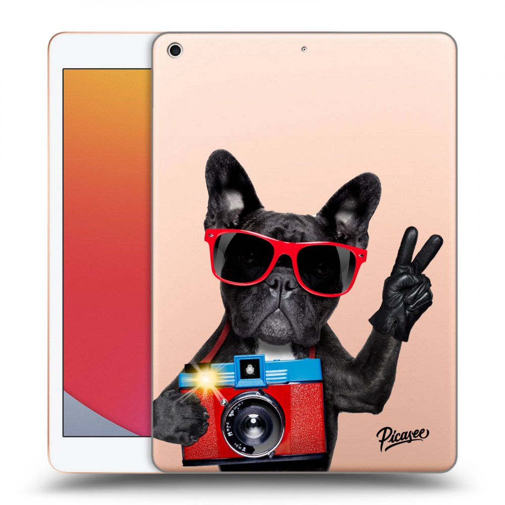 Picasee silikonski prozorni ovitek za Apple iPad 10.2" 2020 (8. gen) - French Bulldog