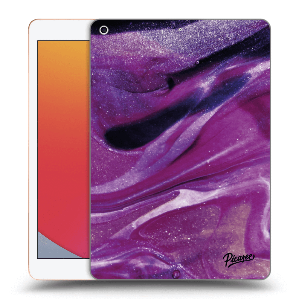 Picasee silikonski prozorni ovitek za Apple iPad 10.2" 2020 (8. gen) - Purple glitter