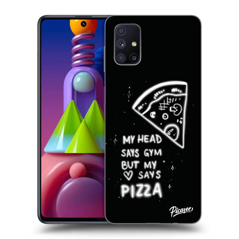 Picasee silikonski črni ovitek za Samsung Galaxy M51 M515F - Pizza