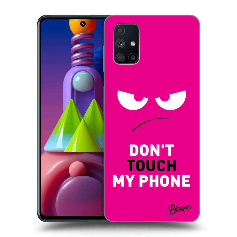 Picasee silikonski črni ovitek za Samsung Galaxy M51 M515F - Angry Eyes - Pink