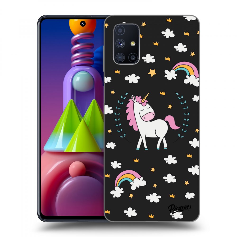 Picasee silikonski črni ovitek za Samsung Galaxy M51 M515F - Unicorn star heaven