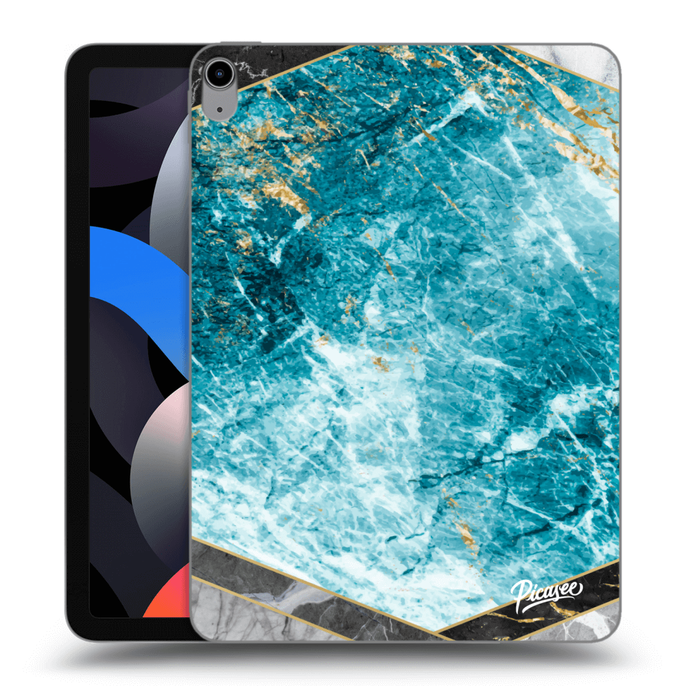 Picasee silikonski prozorni ovitek za Apple iPad Air 4 10.9" 2020 - Blue geometry
