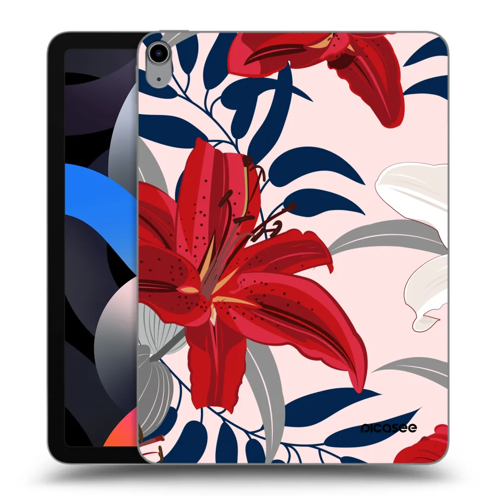 Picasee silikonski prozorni ovitek za Apple iPad Air 4 10.9" 2020 - Red Lily