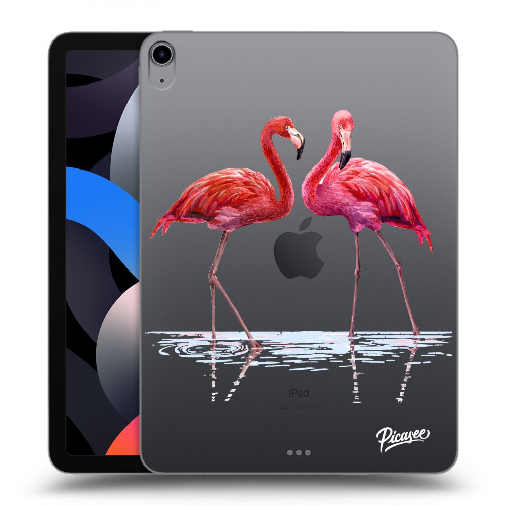 Picasee silikonski prozorni ovitek za Apple iPad Air 4 10.9" 2020 - Flamingos couple