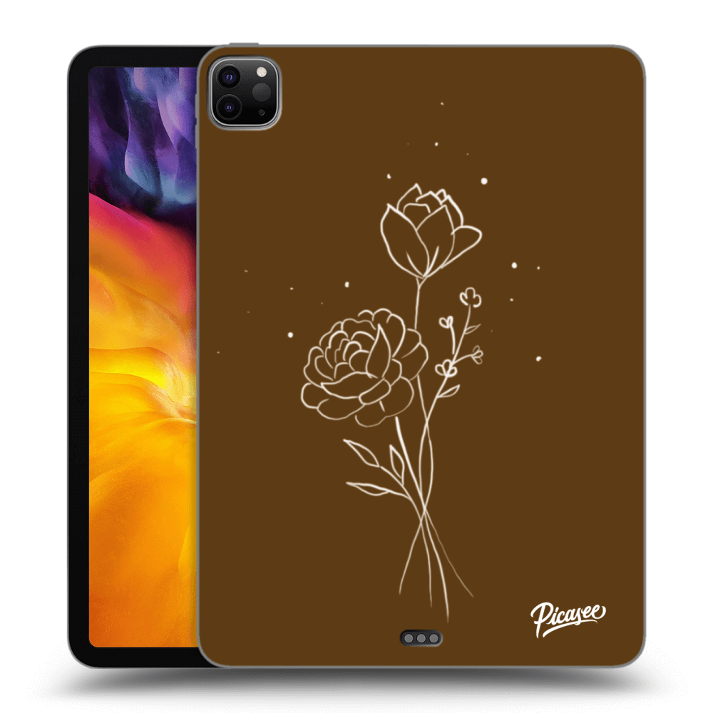 Picasee silikonski črni ovitek za Apple iPad Pro 11" 2020 (2.gen) - Brown flowers