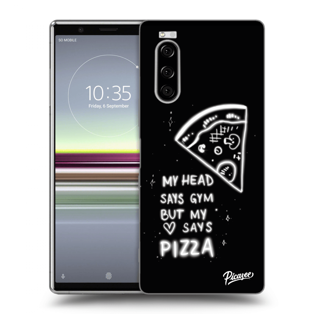 Picasee silikonski črni ovitek za Sony Xperia 5 - Pizza